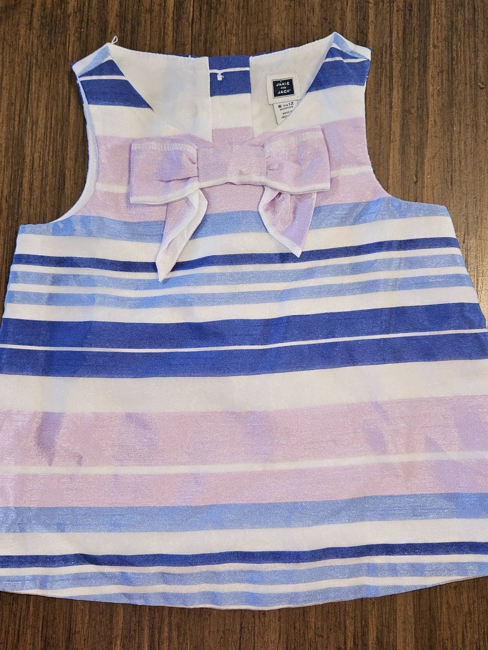 Janie and Jack Purple, Blue & White Striped Bow Tank